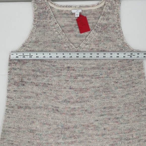 NWoT J.Jill Textured Slub Knit Sleeveless Sweater M Cotton Linen Blend Confetti - Picture 5 of 10